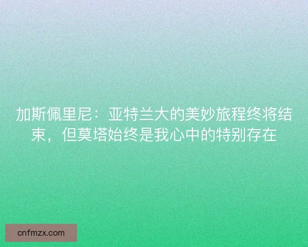 加斯佩里尼：亚特兰大的美妙旅程终将结束，但莫塔始终是我心中的特别存在